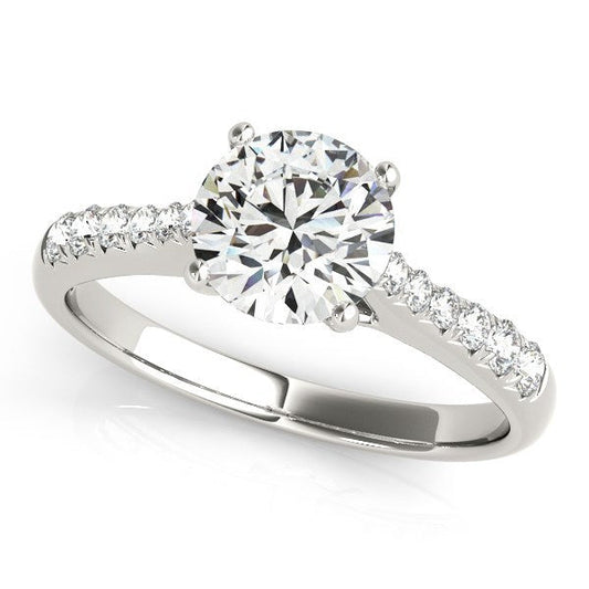 14k White Gold Round Cut Diamond Engagement Ring  (1 5/8 cttw) — photo 1 of 4