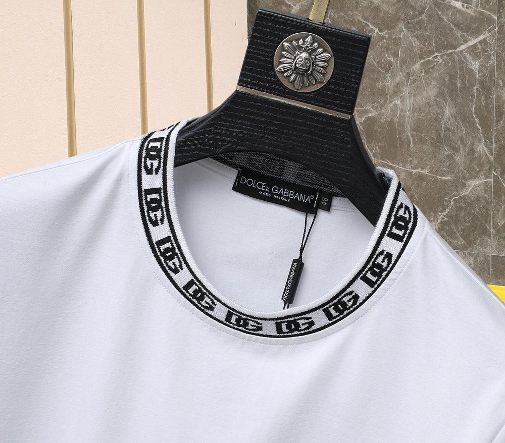 Dolce & Gabbana T-Shirt Without Collar 'White & Black'