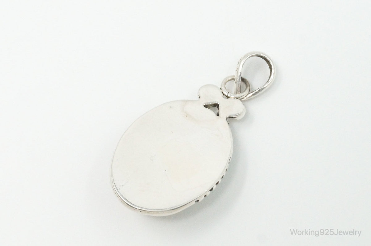 Large Vintage Pearl Sterling Silver Pendant