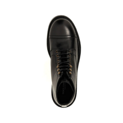 Dolce & Gabbana Lace Up Leather Boots