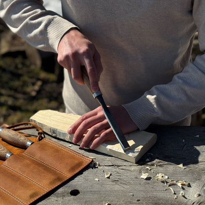 3 Pocket Leather Tool Roll for Chisels, Knives, and Small Hand Tools
