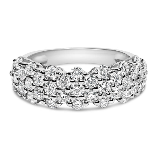 .925 Sterling Silver 2.0 cttw Lab Grown Diamond Scattered Band Ring (F-G Color, VS1-VS2 Clarity) - Ring Size 7