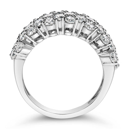.925 Sterling Silver 2.0 cttw Lab Grown Diamond Scattered Band Ring (F-G Color, VS1-VS2 Clarity) - Ring Size 7