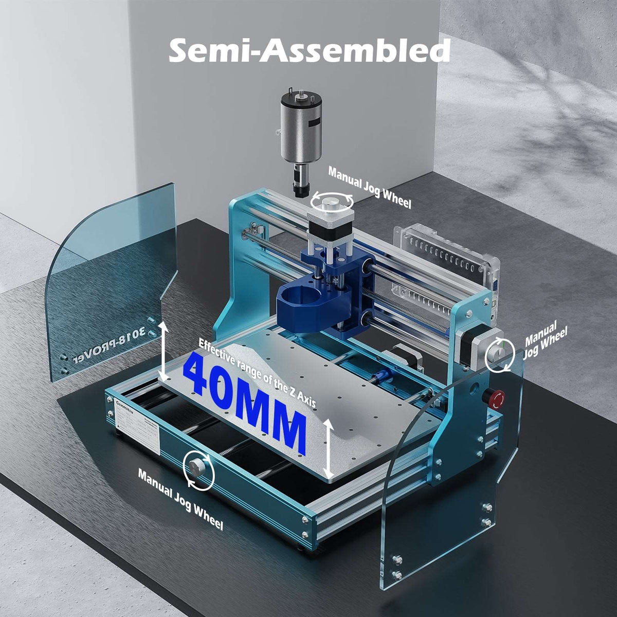 3018-PROVer V2 Desktop CNC Router Kit, Semi Assembled For Entry Level User — photo 4 of 10