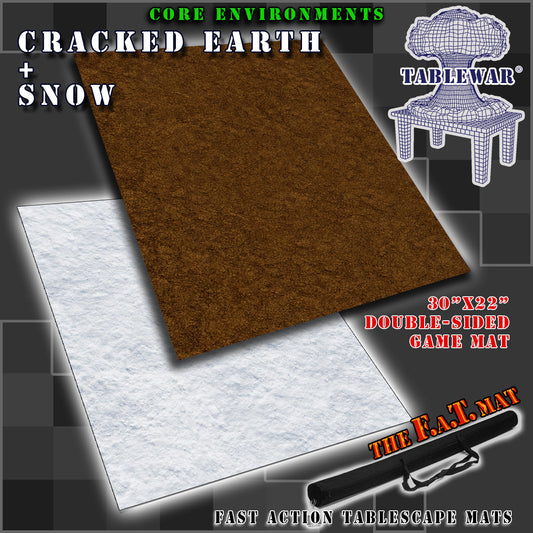 30x22" Double-Sided 'Cracked Earth' + 'Snow' F.A.T. Mat Battle Gaming Mat — photo 1 of 5