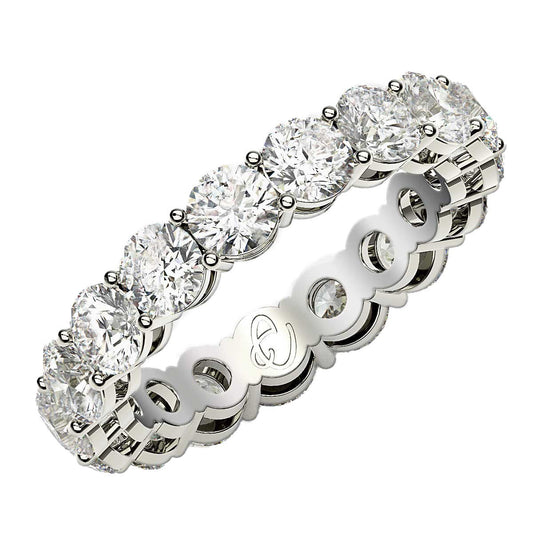 Round Cut Lab Grown Diamond Eternity Ring in 14k White Gold (3 cttw FG/VS2) — photo 1 of 10