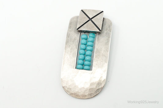 Vintage Native American Unsigned Turquoise Sterling Silver Necklace Pendant — photo 1 of 8