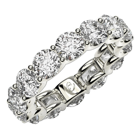Round Cut Lab Grown Diamond Eternity Ring in 14k White Gold (6 cttw FG/VS2) — photo 1 of 10