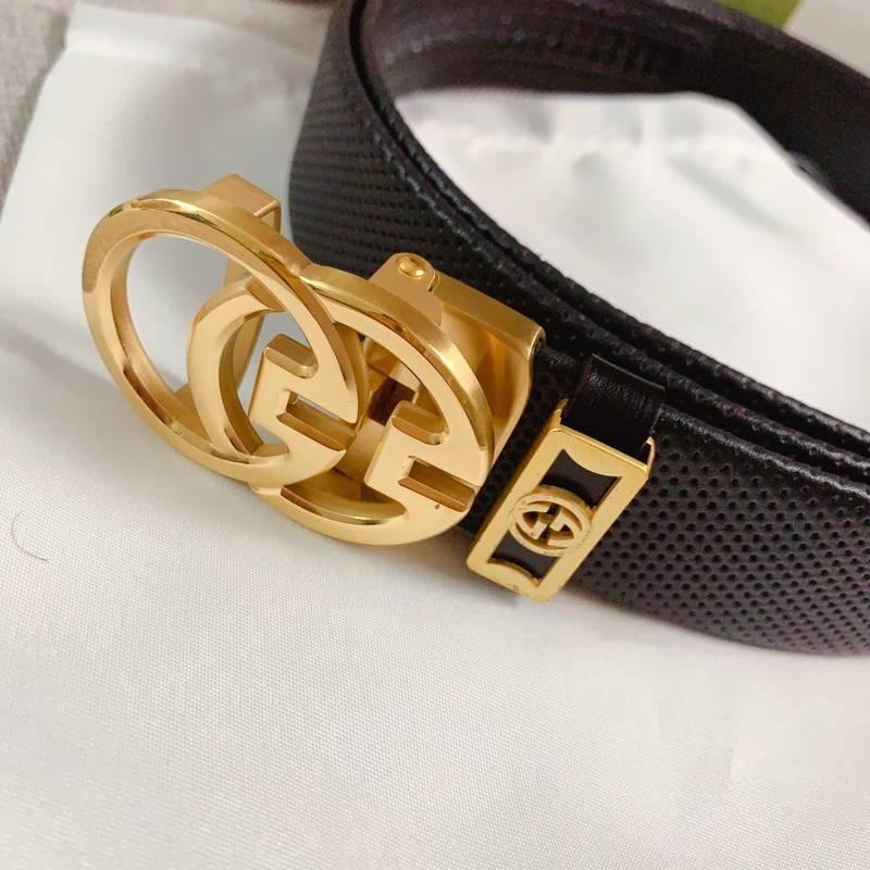 GUCCI Embellished coated-canvas and leather belt 'Black'