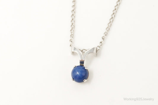 Vintage Sternsaphir-Halskette aus Sterlingsilber – Nachlassschmuck