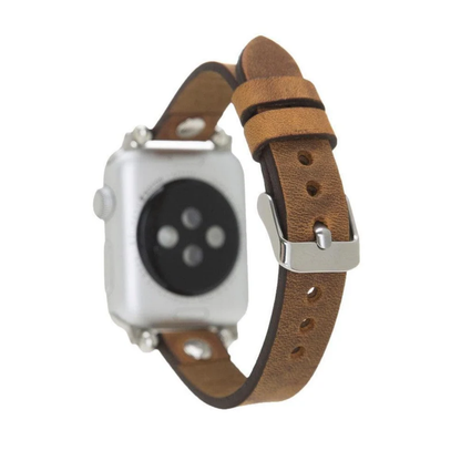 Apple Watch Caramel Brown Leather Strap - Detroit