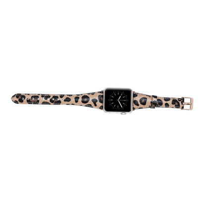 Classic Leopard Print Leather Apple Watch Band - Dallas