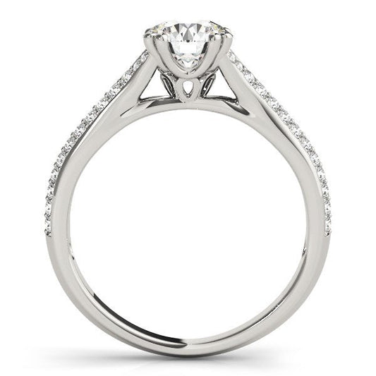 14k White Gold Double Prong Multirow Band Diamond Engagement Ring (1 1/8 cttw) — photo 2 of 4