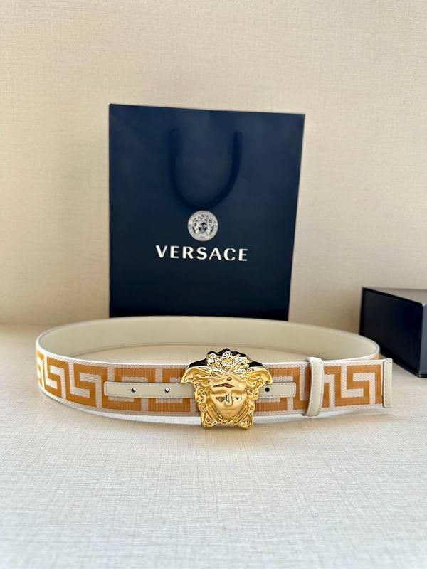 VERSACE La Medusa La Greca Belt 'Beige/White'
