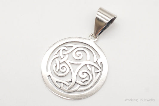 Vintage Retired Silpada Celtic Triskele Knot Sterling Silver Pendant