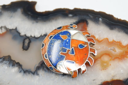Broche/Colgante Sol y Luna Vintage Mexicano – Plata 950 – Joyería Artesanal del Suroeste