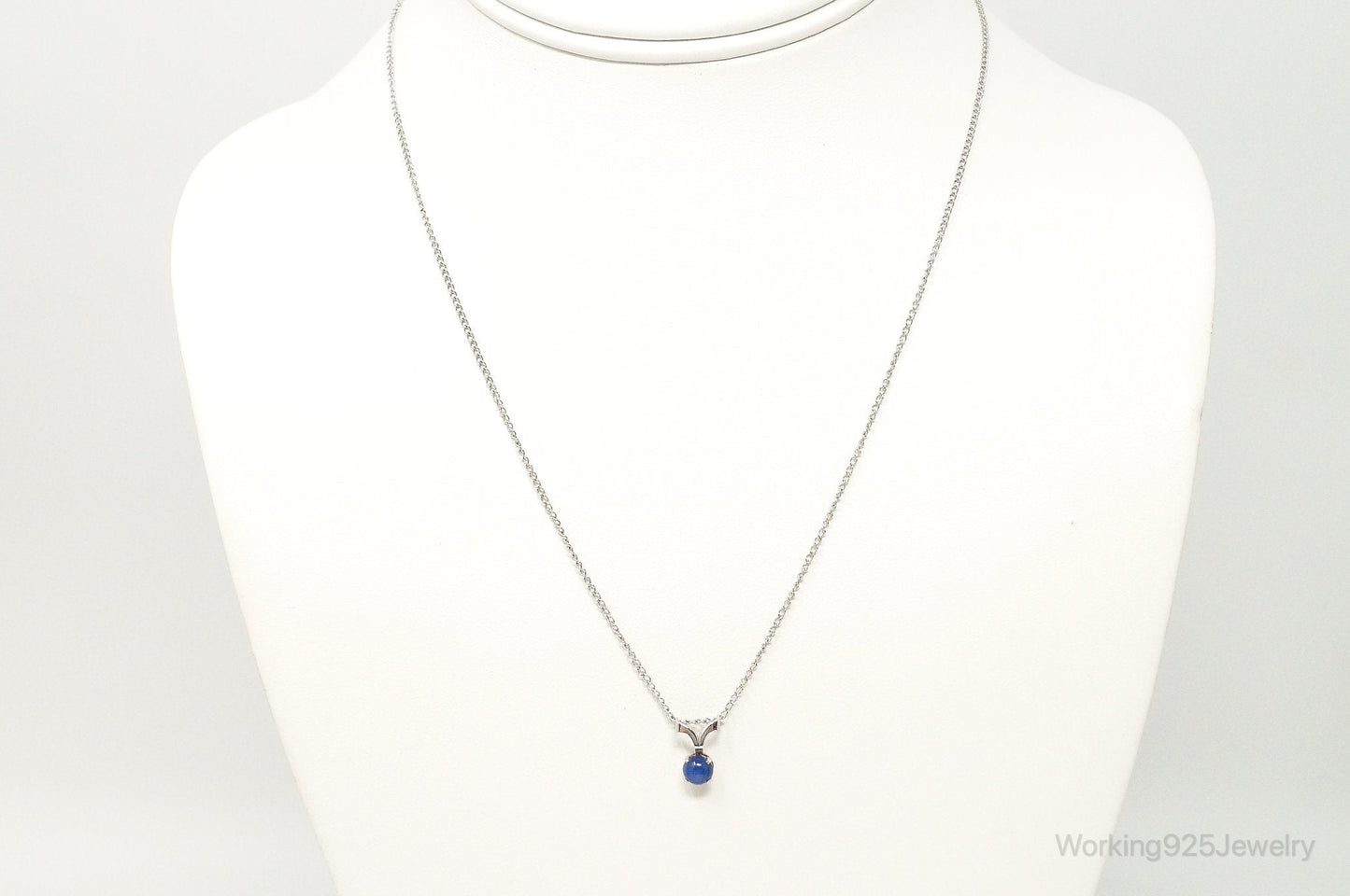 Vintage Star Sapphire Sterling Silver Necklace – Estate Jewelry