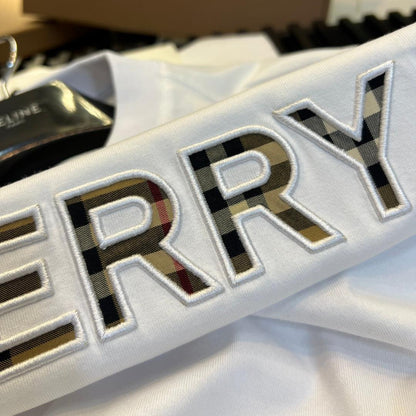 Burberry T-Shirt Without Collar 'White & Gold'