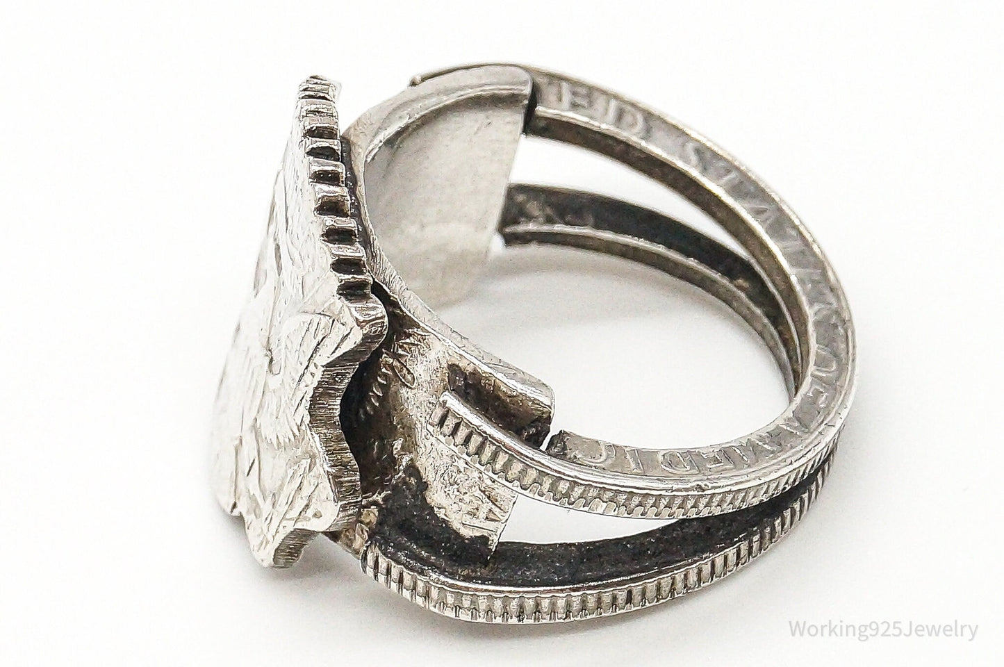 Vintage US Eagle Coin Ring – Size 9 – Silver Estate Jewelry