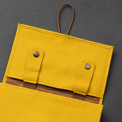 Leather Yellow Travel Tech Organizer - Riverside