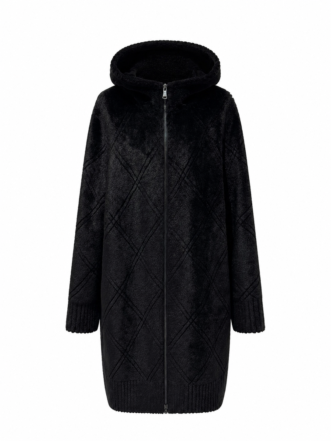 Rei Reversible Faux Fur & Suede Coat in Black/Black