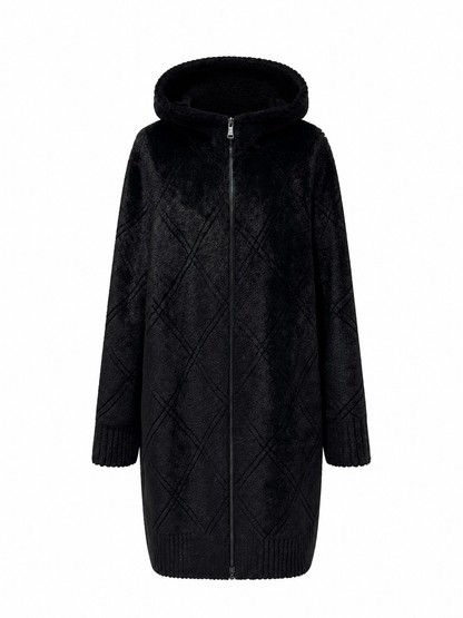 Rei Reversible Faux Fur & Suede Coat in Black/Black