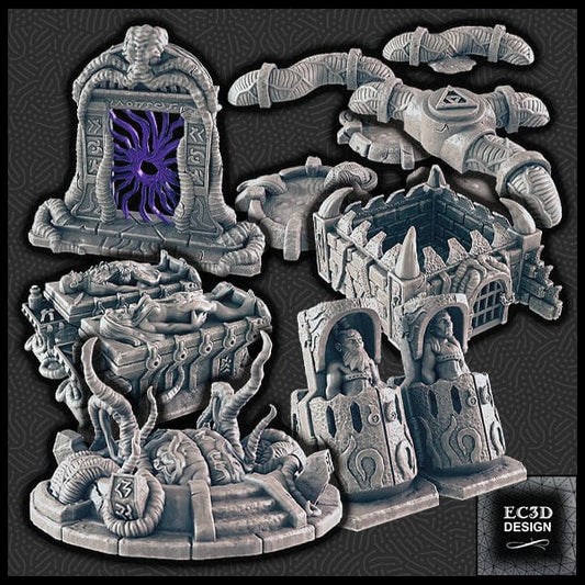 Set de Terreno EC3D Designs impreso en 3D Una Guarida del Mal Alienígena 28 32mm D&D