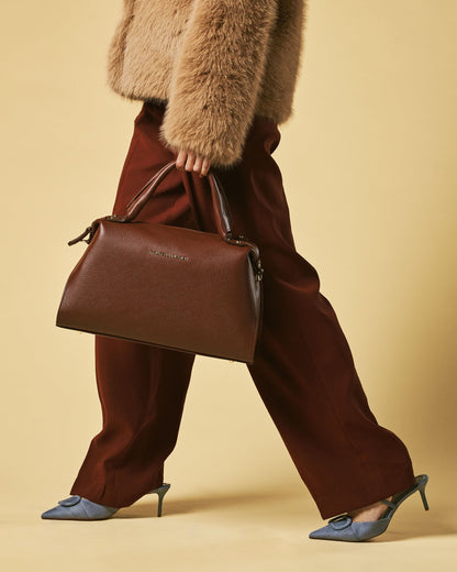 Cecilia (brown) - Italian calf leather women's handbag (with shoulder strap) — photo 5 of 8