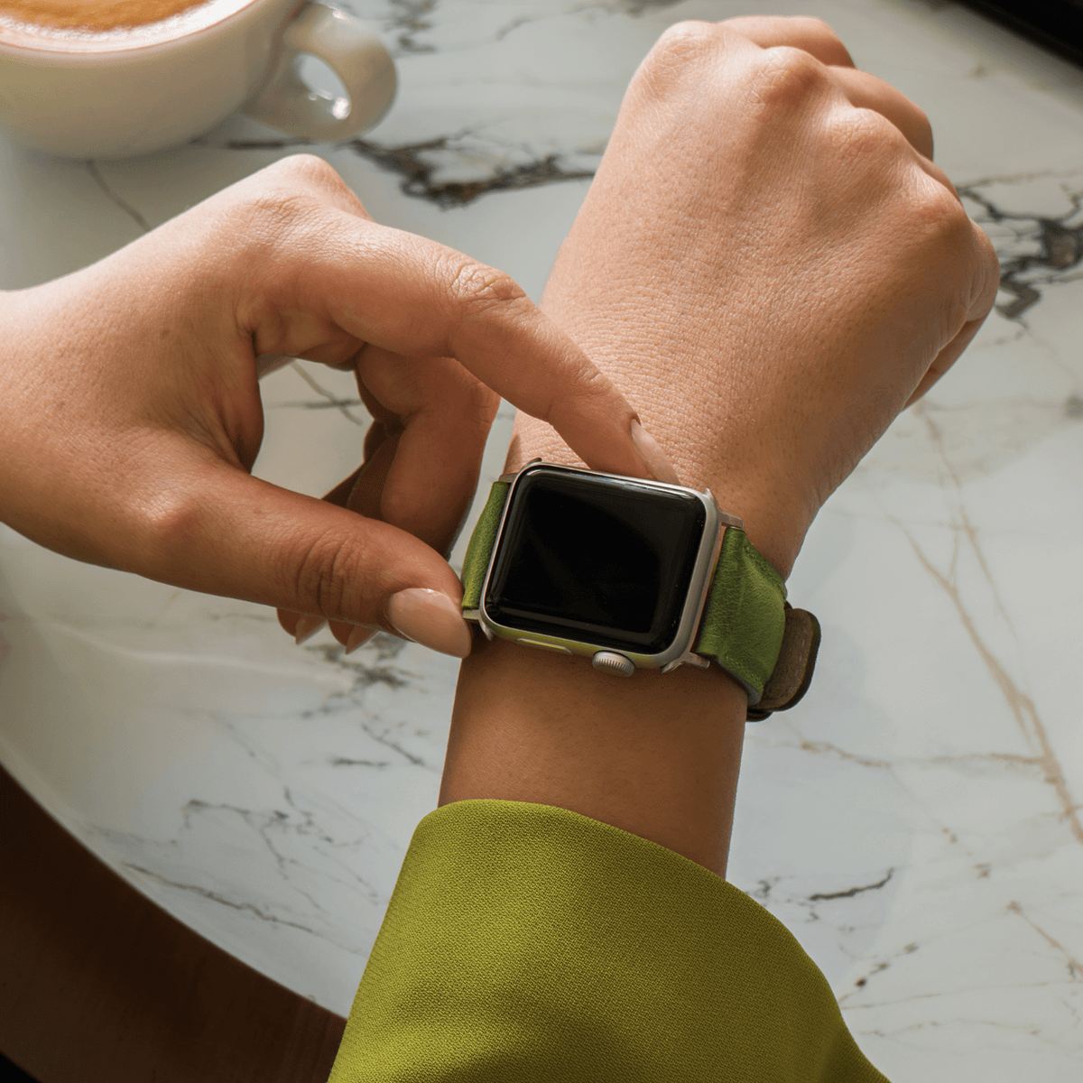 Luxury Double Wrap Yellow Leather Apple Watch Band - San Diego