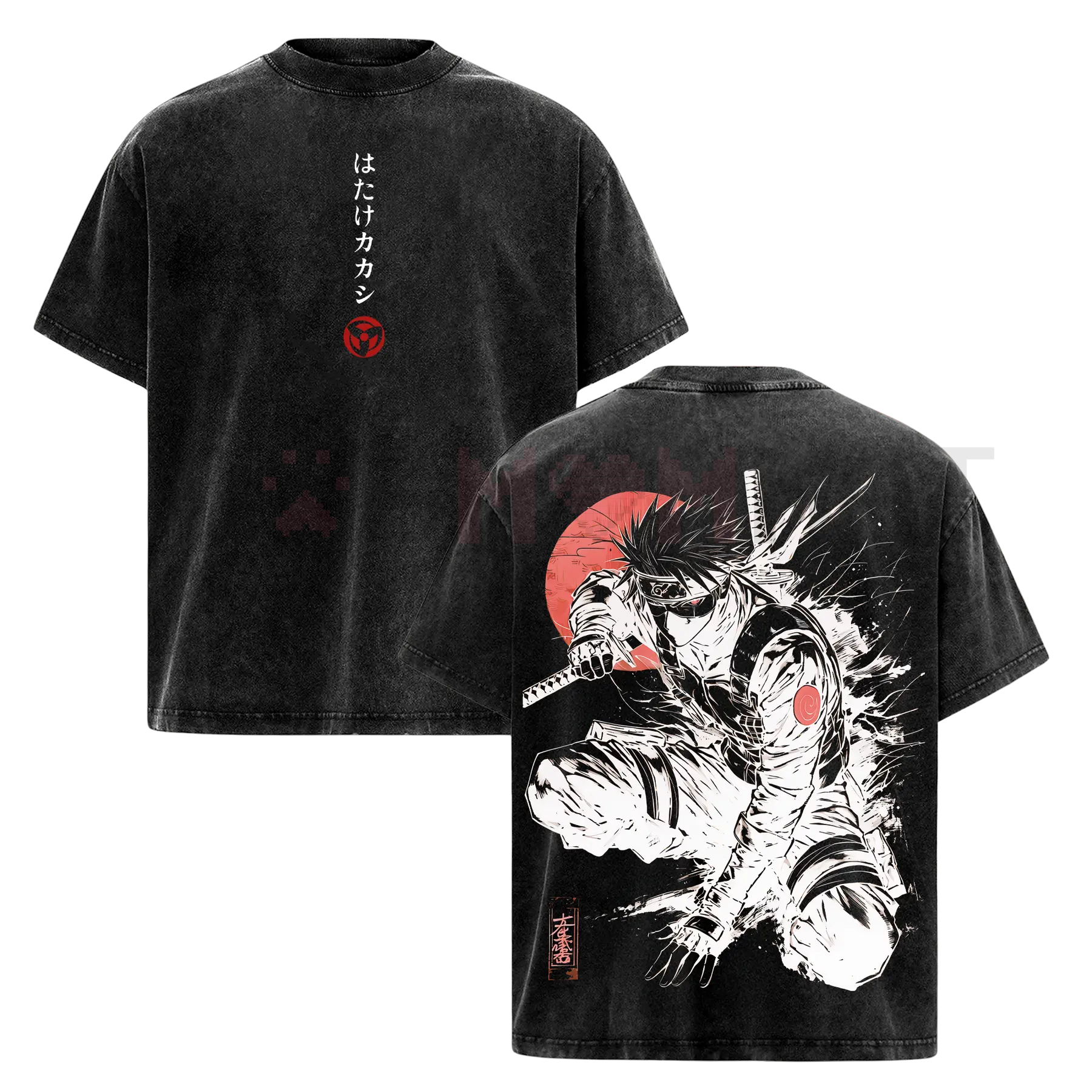 Kakashi Hatake T-Shirt – Washed Vintage Naruto Anime Oversize Streetwear Tee — photo 3 of 6