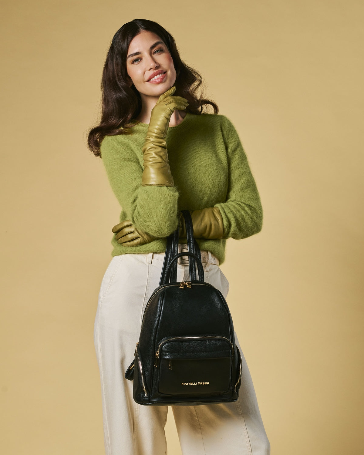 Martina (black) - Italian calf leather women's backpack — photo 7 of 7