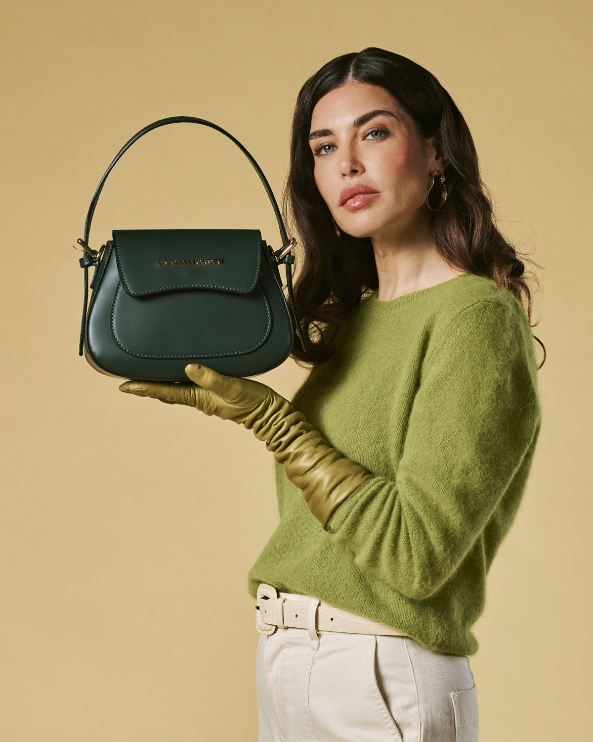 Ottavia (green) - Italian calf leather women's crossbody bag (with shoulder strap) — photo 10 of 10