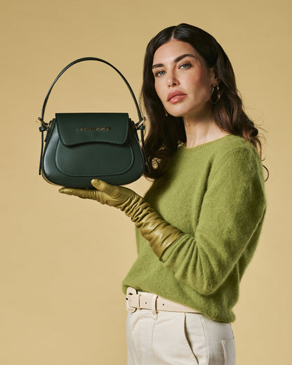 Ottavia (green) - Italian calf leather women's crossbody bag (with shoulder strap) — photo 10 of 10