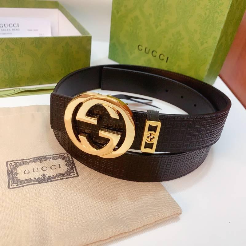 GUCCI Embellished coated-canvas and leather belt 'Black'