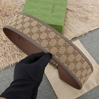 Gucci GG-buckle canvas Women belt 'Brown'
