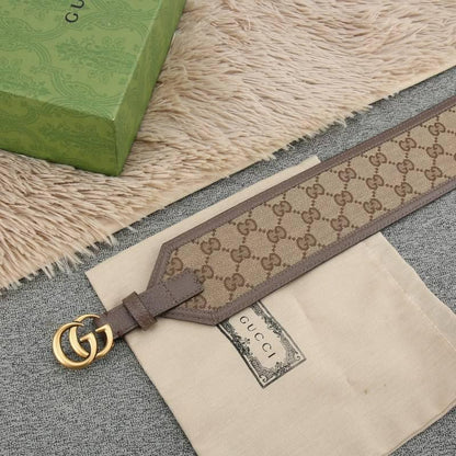 Gucci GG-buckle canvas Women belt 'Brown'
