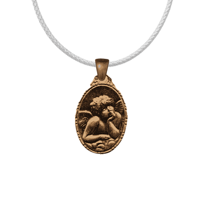 Vintage Bronze Dreaming Angel Medal