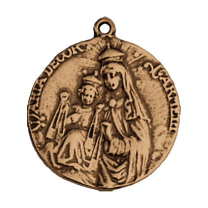 Vintage Bronze Sacred Heart Scapular Medal