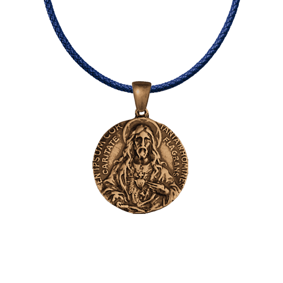 Vintage Bronze Sacred Heart Scapular Medal