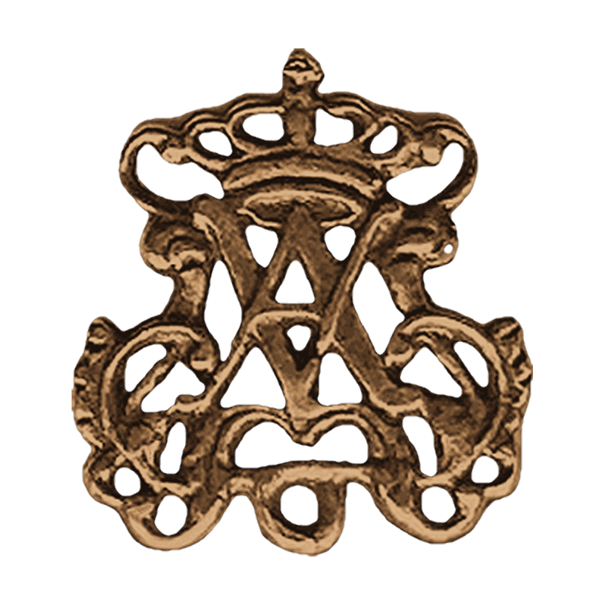 Vintage Bronze Ave Maria Crown Rosary Center