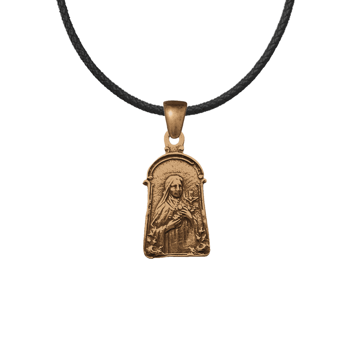 Vintage Bronze St. Theresa with Roses Medal