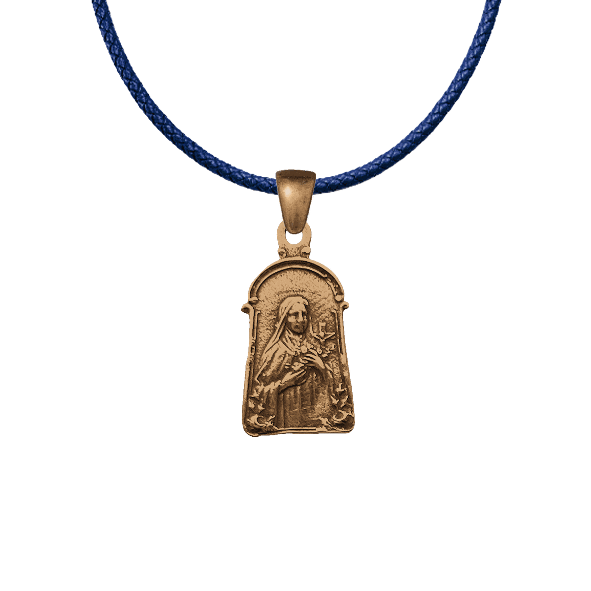 Vintage Bronze St. Theresa with Roses Medal