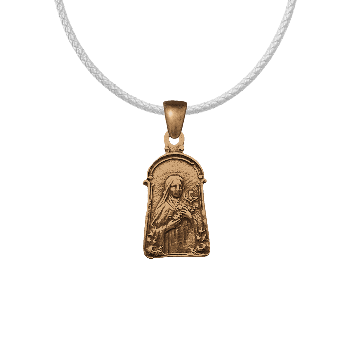 Vintage Bronze St. Theresa with Roses Medal
