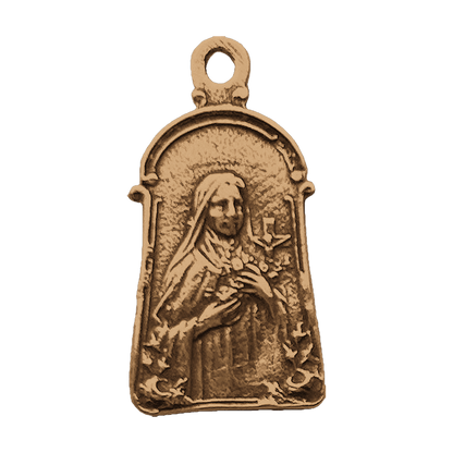 Vintage Bronze St. Theresa with Roses Medal