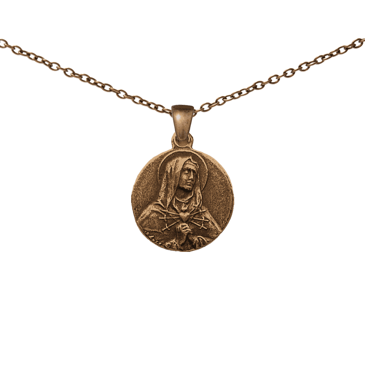 Vintage Bronze Seven Sorrows Medal