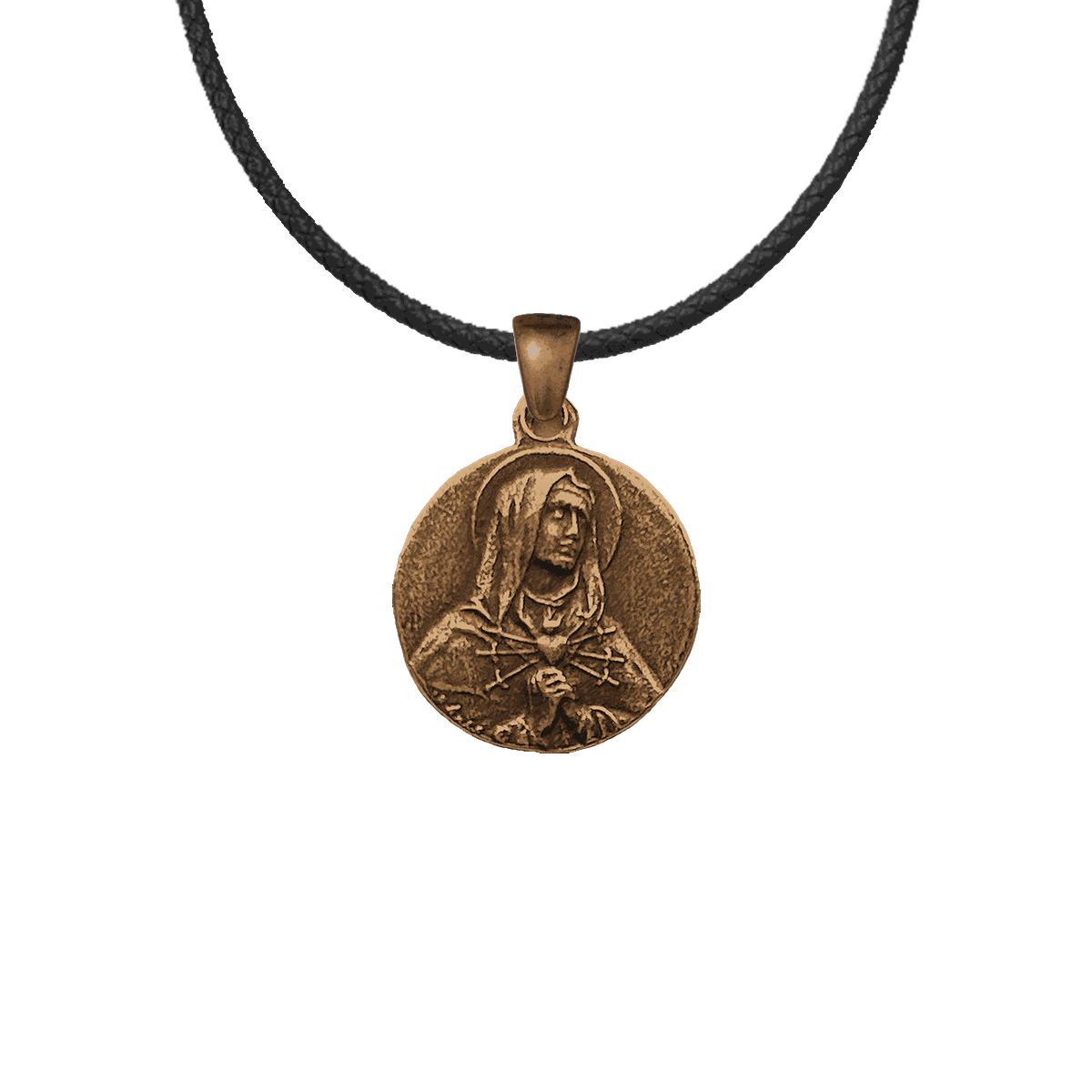 Vintage Bronze Seven Sorrows Medal
