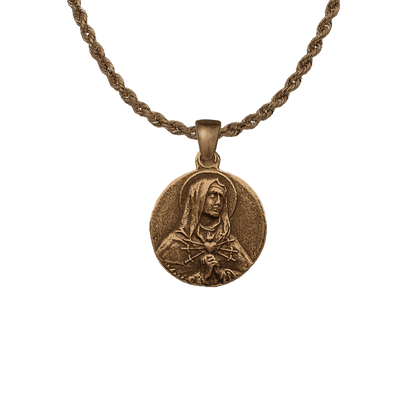 Vintage Bronze Seven Sorrows Medal