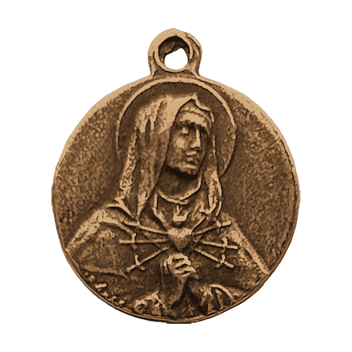 Vintage Bronze Seven Sorrows Medal