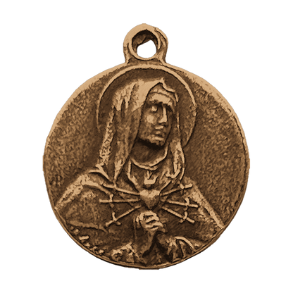 Vintage Bronze Seven Sorrows Medal