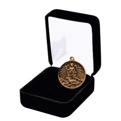 Vintage Bronze St. Michael with Rays Medal